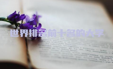 世界排名前十名的大学有什么 如何选择一所适合的大学