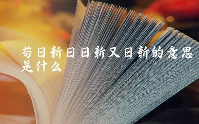 苟日新日日新又日新这句话的出处与解释 它在个人成长中的寓意