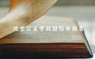 北京公立学校国际部排名榜 国际高中考国内大学的优势