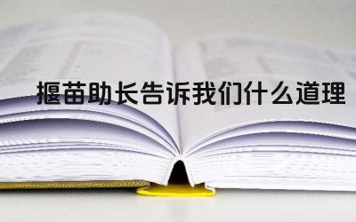 揠苗助长的违背自然规律 耐心与努力的重要性