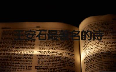王安石《泊船瓜洲》赏析 王安石诗歌创作的主要特色