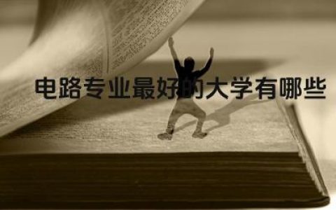 电路专业最好的大学有哪些 电路专业属于理学还是工学