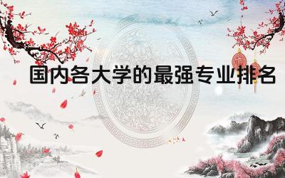 国内各大学的最强专业排名 就业前景好的专业排名
