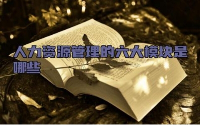 人力资源管理的六大模块是哪些 人力资源三支柱是什么