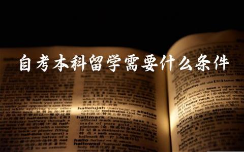 自考本科留学需要什么条件 自考本科留学有什么优势