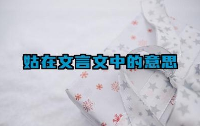 姑在文言文中的意思 如何区分姑的不同含义
