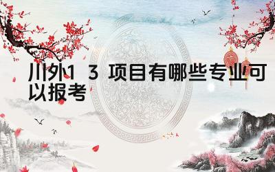 2024川外1+3项目有哪些专业可以报考 川外1+3项目有哪些热门专业