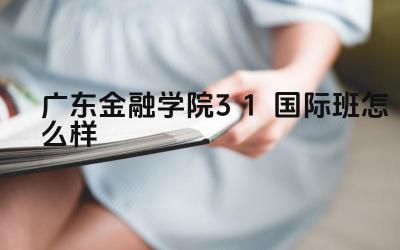 2024广东金融学院3+1国际班怎么样 广东金融学院3+1国际班的师资力量如何