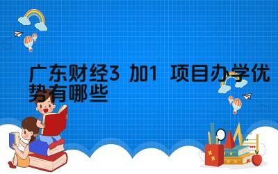 2024广东财经3加1项目办学优势有哪些 广东财经3+1项目的师资力量如何