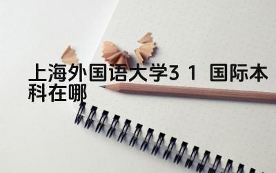 2024上海外国语大学3+1国际本科在哪 上海外国语大学3+1国际本科的优势是什么