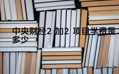 2024中央财经2加2项目学费是多少 二加二项目的学费包含哪些费用