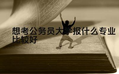 想考公务员大学报什么专业比较好 考公务员适合报考哪些专业