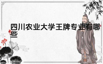 2024四川农业大学王牌专业有哪些 四川农业大学王牌专业的科研实力如何