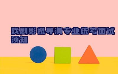 戏剧影视导演专业统考面试须知