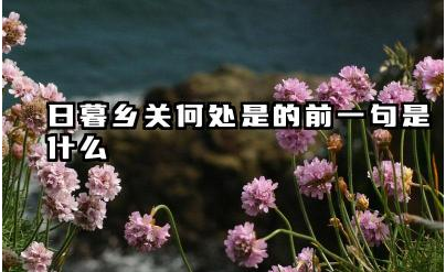 日暮乡关何处是的前一句是什么 这句诗表达了诗人怎样的情感