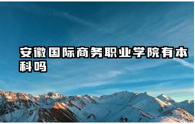 安徽国际商务职业学院有本科专业吗 安徽国际商务职业学院值得去吗