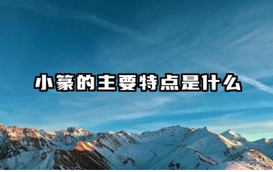 小篆的主要特点是什么 小篆与秦朝的政治有何联系和区别