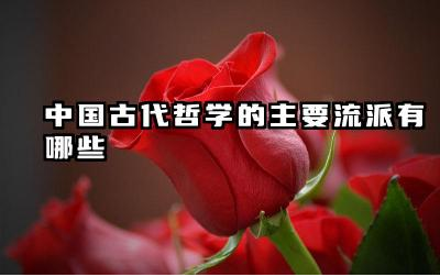 中国古代哲学的主要流派有哪些 中国古代哲学各流派的核心思想