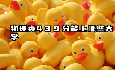 物理类439分能上哪些大学 439分物理类升学指南
