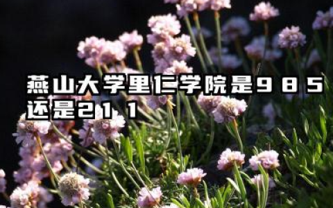 燕山大学里仁学院是985还是211 含金量高吗