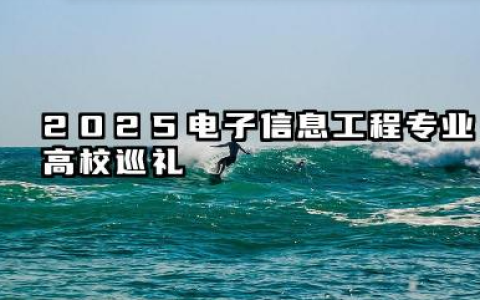 2025电子信息工程专业高校巡礼 2025电子信息工程专业最好大学排行榜