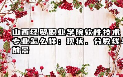 山西经贸职业学院软件技术专业怎么样:现状、分数线与前景