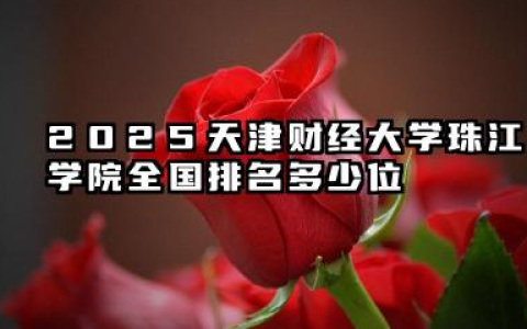 2025天津财经大学珠江学院全国排名多少位 国内多少名