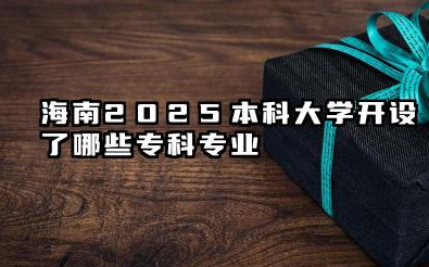 2025海南开设专科的本科大学名单 海南2025本科大学开设了哪些专科专业