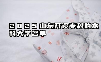 2025山东开设专科的本科大学名单 2025山东开设专科的本科大学有哪些专业
