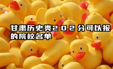 甘肃历史类202分能考哪些大学 2025考生稳上的大学名单