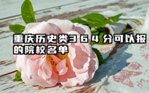 重庆历史类364分能考哪些大学 2025考生稳上的大学名单