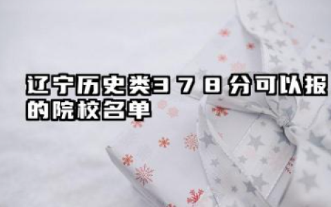 辽宁历史类378分能考哪些大学 2025考生稳上的大学名单