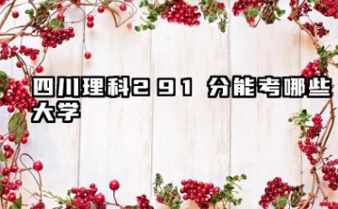 四川理科291分能考哪些大学 2025四川理科291分可以报的院校名单