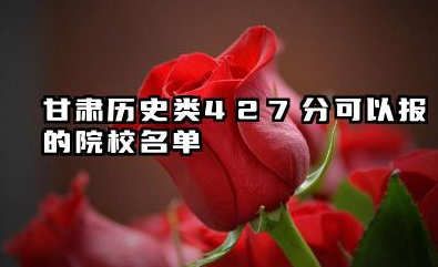 甘肃历史类427分可以报的院校名单 2025考生稳上的大学名单