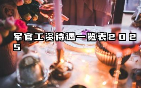 军官工资待遇一览表2025 军官的各项补贴标准