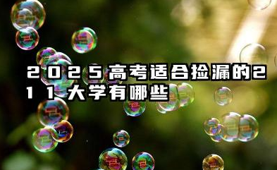 2025高考适合捡漏的211大学有哪些 比较好考的211大学推荐