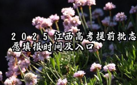 2025江西高考提前批志愿填报时间及网址入口 2025江西高考提前批志愿可以报几个学校