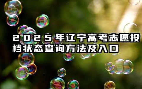 辽宁高考志愿投档状态2025年查询方法及入口 已投档被退档的几率大吗