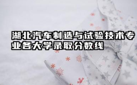 湖北汽车制造与试验技术专业各大学录取分数线 汽车制造与试验技术专业介绍
