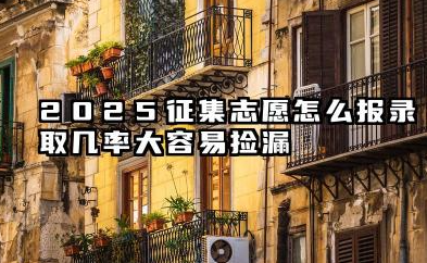 2025征集志愿怎么报录取几率大容易捡漏