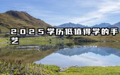 2025没有学历学什么手艺好 2025没有学历可以学哪些技术