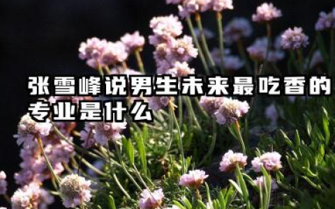 张雪峰说男生未来最吃香的专业 男生学什么专业赚钱