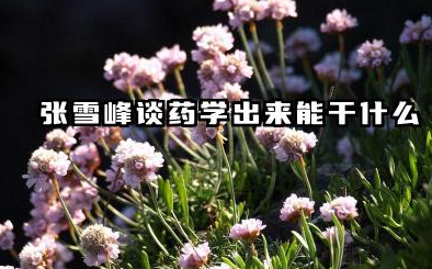 张雪峰谈药学出来干什么 药学专业的发展前景怎么样