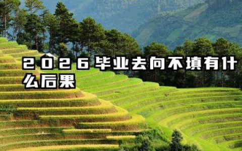 2026毕业去向不填有什么后果 毕业去向登记不确认会如何