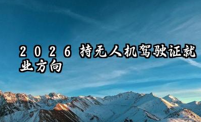 2026无人机驾驶证就业方向及前景 2026年无人机驾驶证就业前景