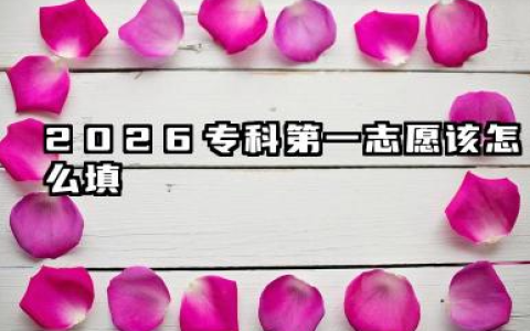 2026专科第一志愿该怎么填 2026专科第一志愿填报策略
