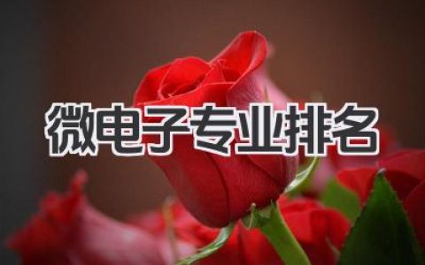 微电子专业排名 微电子科学与工程专业排名