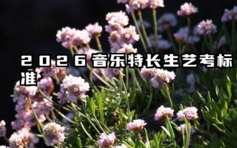 2026音乐特长生艺考标准 音乐特长生艺考的备考要点