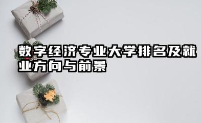 数字经济专业大学排名及就业方向与前景 2026数字经济专业十大院校推荐名单