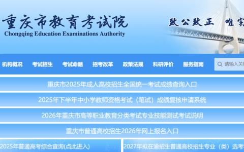 重庆市教育考试院官方网站登录入口是什么